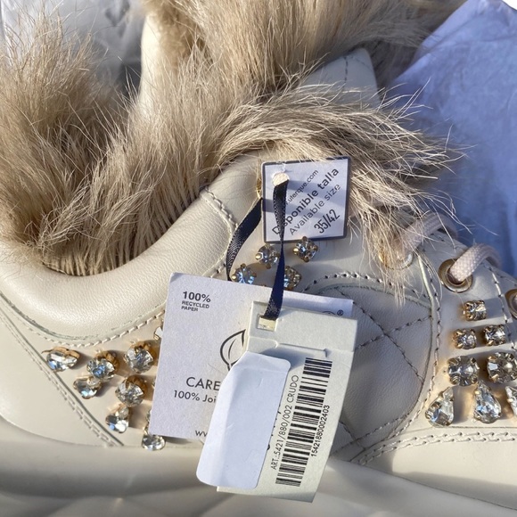 Uterque Leather & Fur Trainer Sneakers - Picture 9 of 10